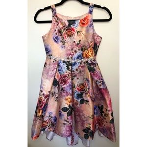 Fancy Little Girl Dress. Beautiful rose little girl dress. Size 10. Never Used.